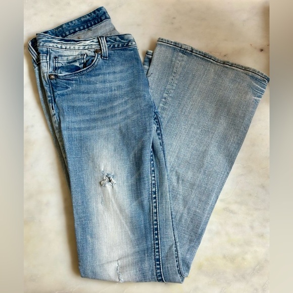 Bedrock for Express Light Blue Flare Jeans EUC - Picture 2 of 12